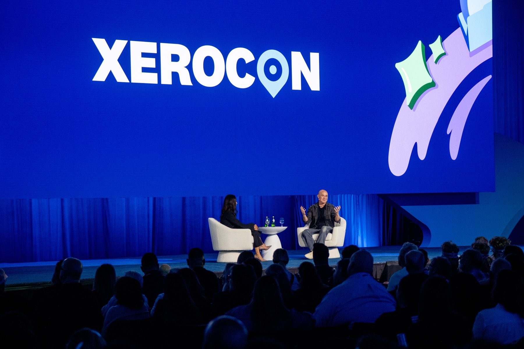 Xerocon Denver main stage featuring a keynote conversation
